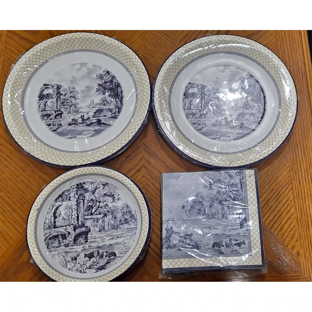 New Spode by C.R.‎ Gibson GIALLO Paper Dinner Plates & Napkins